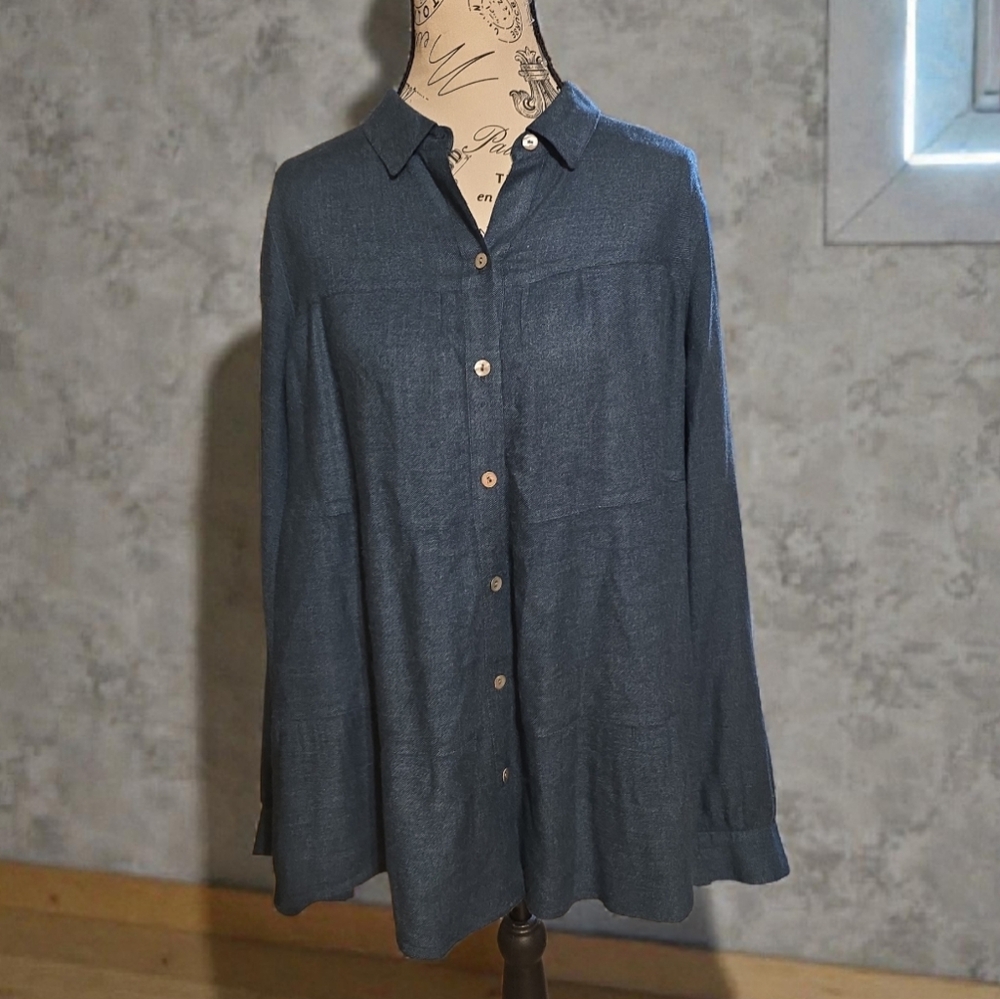 J. Jill Green Button-Up Blazer